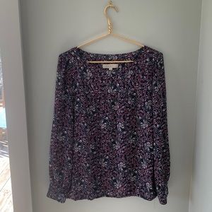 Purple Flower Loft Long Sleve Top